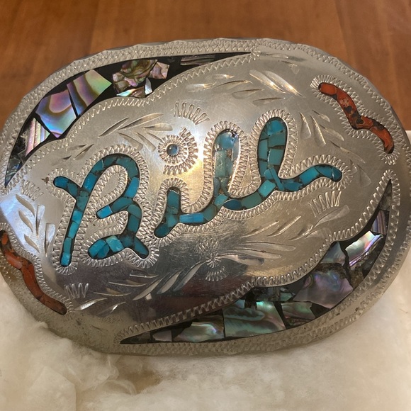 Vtg Sterling silver belt buckle - Picture 3 of 3